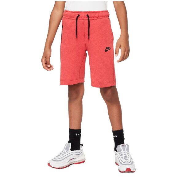 Nike Tech Fleece Shorts University Heather Red KidsYouth Boys Size S NWT $65 - Picture 2 of 6